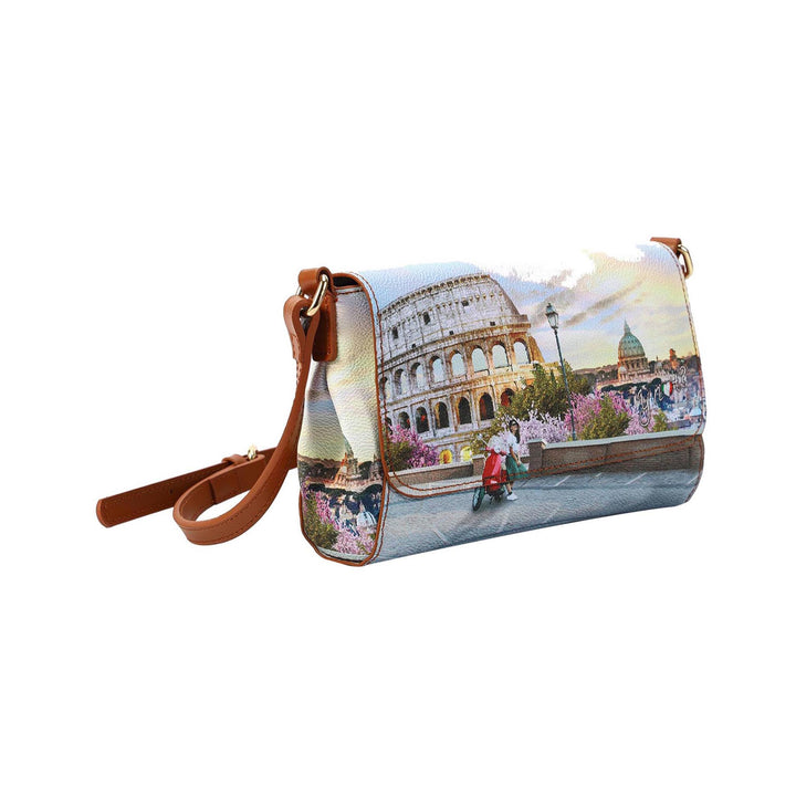 Borsa a tracolla con stampa Italian Love