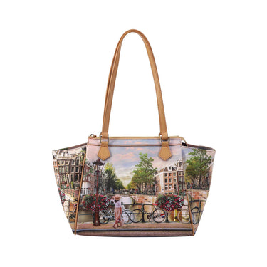 Borsa shopping con stampa Bicycles