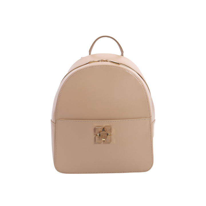 Zaino Donna Beige in similpelle con ampio scomparto principale e spallacci regolabili