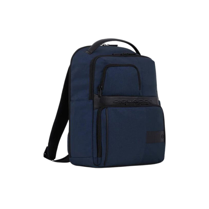 Zaino Uomo porta pc, in tessuto resistente ed inserti in pelle, dotato di numerose tasche