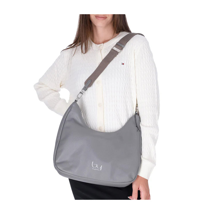 Borsa Donna in similpelle monocolore con logo e tasca interna